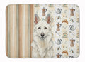 White German Shepherd Coffee Bar Memory Foam Kitchen Mat Machine Washable Anti-Fatigue Cushion Comfort Bath or Kitchen Rug