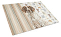 German Shorthaired Pointer Coffee Bar Cutting Board Tempered Glass Kitchen Cutting Surface, Heat Resistant Chopping, Non-Slip Feet, Food Prep & Serving