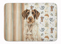 Liver and White German Wirehaired Pointer Coffee Bar Memory Foam Kitchen Mat Machine Washable Anti-Fatigue Cushion Comfort Bath or Kitchen Rug