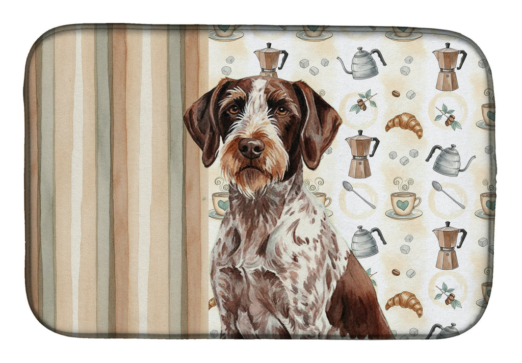 Roan German Wirehaired Pointer Coffee Bar Dish Drying Mat Absorbent Dish Drying Mat Pad for Kitchen Counter Dish Drainer Mat for Countertop, 14 x 21", Multicolor