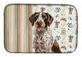 Roan German Wirehaired Pointer Coffee Bar Dish Drying Mat Absorbent Dish Drying Mat Pad for Kitchen Counter Dish Drainer Mat for Countertop, 14 x 21", Multicolor