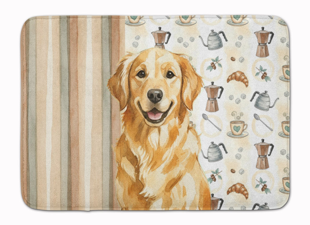 Golden Retriever Coffee Bar Memory Foam Kitchen Mat Machine Washable Anti-Fatigue Cushion Comfort Bath or Kitchen Rug