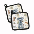 Blue Great Dane Coffee Bar Pot Holder Set of 2 Heat Resistant Quilted Hot Pads 7.5 x 7.5 Inch, Insulated Kitchen Trivets for Cooking & Baking