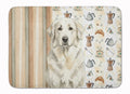 White Great Pyrenees Coffee Bar Memory Foam Kitchen Mat Machine Washable Anti-Fatigue Cushion Comfort Bath or Kitchen Rug