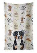 Greater Swiss Mountain Dog Coffee Bar Kitchen Towel Velour Plush Front and Cotton Loop Back Machine Washable