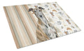 Brindle Greyhound Coffee Bar Cutting Board Tempered Glass Kitchen Cutting Surface, Heat Resistant Chopping, Non-Slip Feet, Food Prep & Serving
