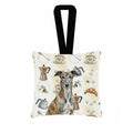 Brindle Greyhound Coffee Bar Hanging Square Fabric Ornament 3.5 � 3.5 Decorative Door-Knob & Tree Hanger, Soft Fabric