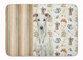 White Greyhound Coffee Bar Memory Foam Kitchen Mat Machine Washable Anti-Fatigue Cushion Comfort Bath or Kitchen Rug