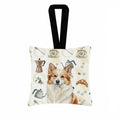 Tan Icelandic Sheepdog Coffee Bar Hanging Square Fabric Ornament 3.5 � 3.5 Decorative Door-Knob & Tree Hanger, Soft Fabric