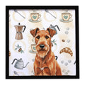 Irish Terrier Coffee Bar Framed Metal Print Bathroom, Kitchen, Office, Home Decor Wall Art Ready to Hang, Square, 8X8