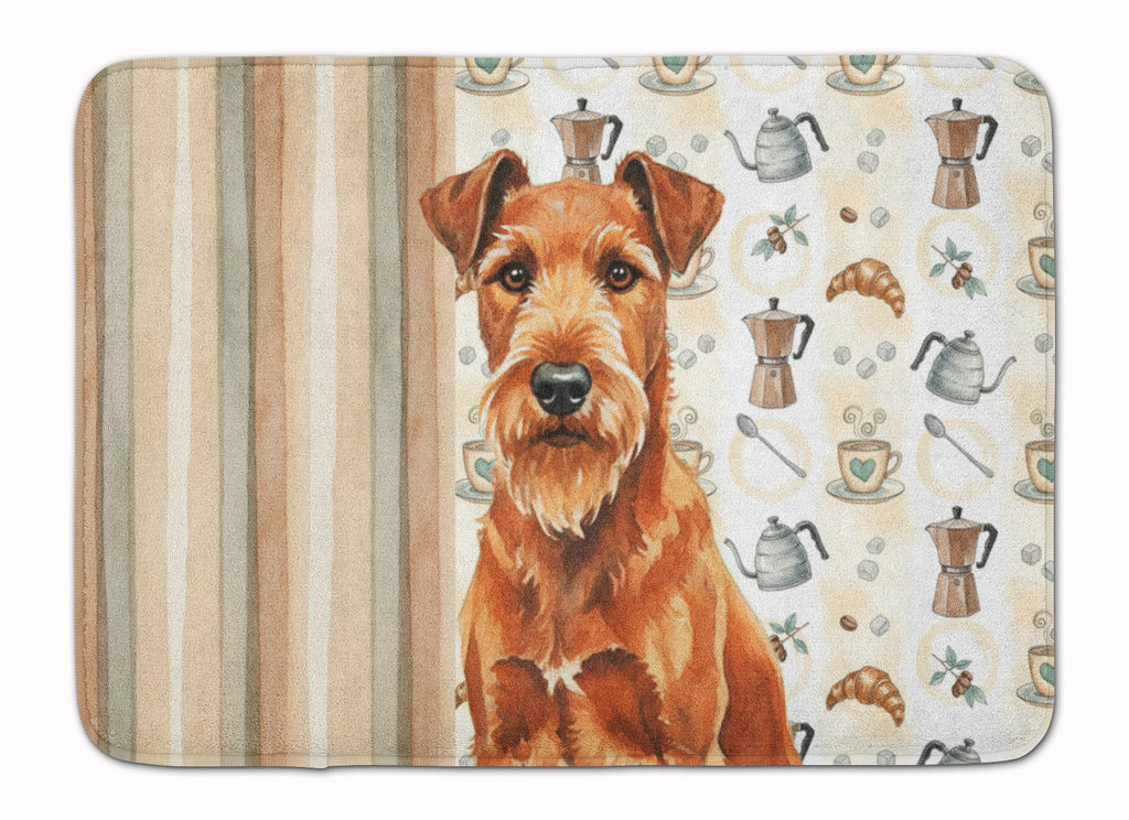 Irish Terrier Coffee Bar Memory Foam Kitchen Mat Machine Washable Anti-Fatigue Cushion Comfort Bath or Kitchen Rug