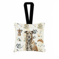 Brindle Irish Wolfhound Coffee Bar Hanging Square Fabric Ornament 3.5 � 3.5 Decorative Door-Knob & Tree Hanger, Soft Fabric