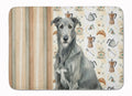 Gray Irish Wolfhound Coffee Bar Memory Foam Kitchen Mat Machine Washable Anti-Fatigue Cushion Comfort Bath or Kitchen Rug