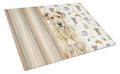 Wheaten Irish Wolfhound Coffee Bar Cutting Board Tempered Glass Kitchen Cutting Surface, Heat Resistant Chopping, Non-Slip Feet, Food Prep & Serving