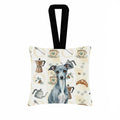 Blue Italian Greyhound Coffee Bar Hanging Square Fabric Ornament 3.5 � 3.5 Decorative Door-Knob & Tree Hanger, Soft Fabric