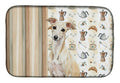 Cream Italian Greyhound Coffee Bar Dish Drying Mat Absorbent Dish Drying Mat Pad for Kitchen Counter Dish Drainer Mat for Countertop, 14 x 21", Multicolor