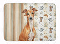 Red Italian Greyhound Coffee Bar Memory Foam Kitchen Mat Machine Washable Anti-Fatigue Cushion Comfort Bath or Kitchen Rug