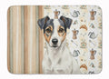 White and Black Jack Russell Terrier Coffee Bar Memory Foam Kitchen Mat Machine Washable Anti-Fatigue Cushion Comfort Bath or Kitchen Rug