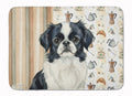Black and White Japanese Chin Coffee Bar Memory Foam Kitchen Mat Machine Washable Anti-Fatigue Cushion Comfort Bath or Kitchen Rug