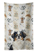 Tricolor Japanese Chin Coffee Bar Kitchen Towel Velour Plush Front and Cotton Loop Back Machine Washable