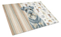 Kerry Blue Terrier Coffee Bar Cutting Board Tempered Glass Kitchen Cutting Surface, Heat Resistant Chopping, Non-Slip Feet, Food Prep & Serving