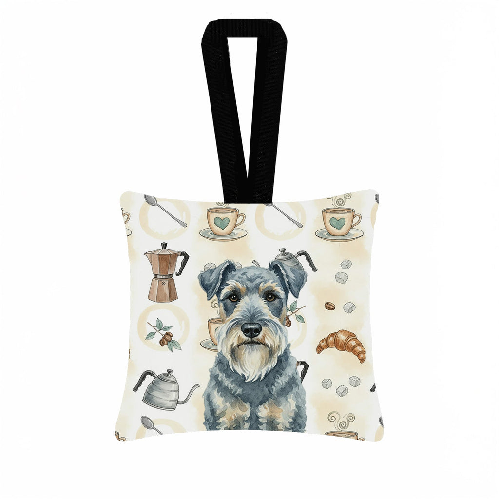 Kerry Blue Terrier Coffee Bar Hanging Square Fabric Ornament 3.5 � 3.5 Decorative Door-Knob & Tree Hanger, Soft Fabric