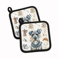 Kerry Blue Terrier Coffee Bar Pot Holder Set of 2 Heat Resistant Quilted Hot Pads 7.5 x 7.5 Inch, Insulated Kitchen Trivets for Cooking & Baking