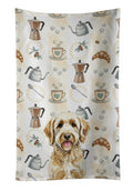 Labradoodle Coffee Bar Kitchen Towel Velour Plush Front and Cotton Loop Back Machine Washable