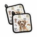 Lagotto Romagnolo Coffee Bar Pot Holder Set of 2 Heat Resistant Quilted Hot Pads 7.5 x 7.5 Inch, Insulated Kitchen Trivets for Cooking & Baking