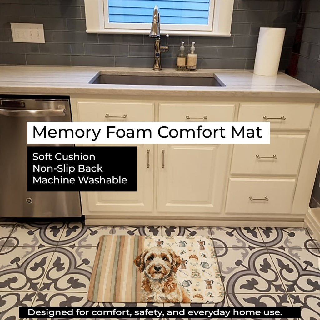 Lagotto Romagnolo Coffee Bar Memory Foam Kitchen Mat Machine Washable Anti-Fatigue Cushion Comfort Bath or Kitchen Rug