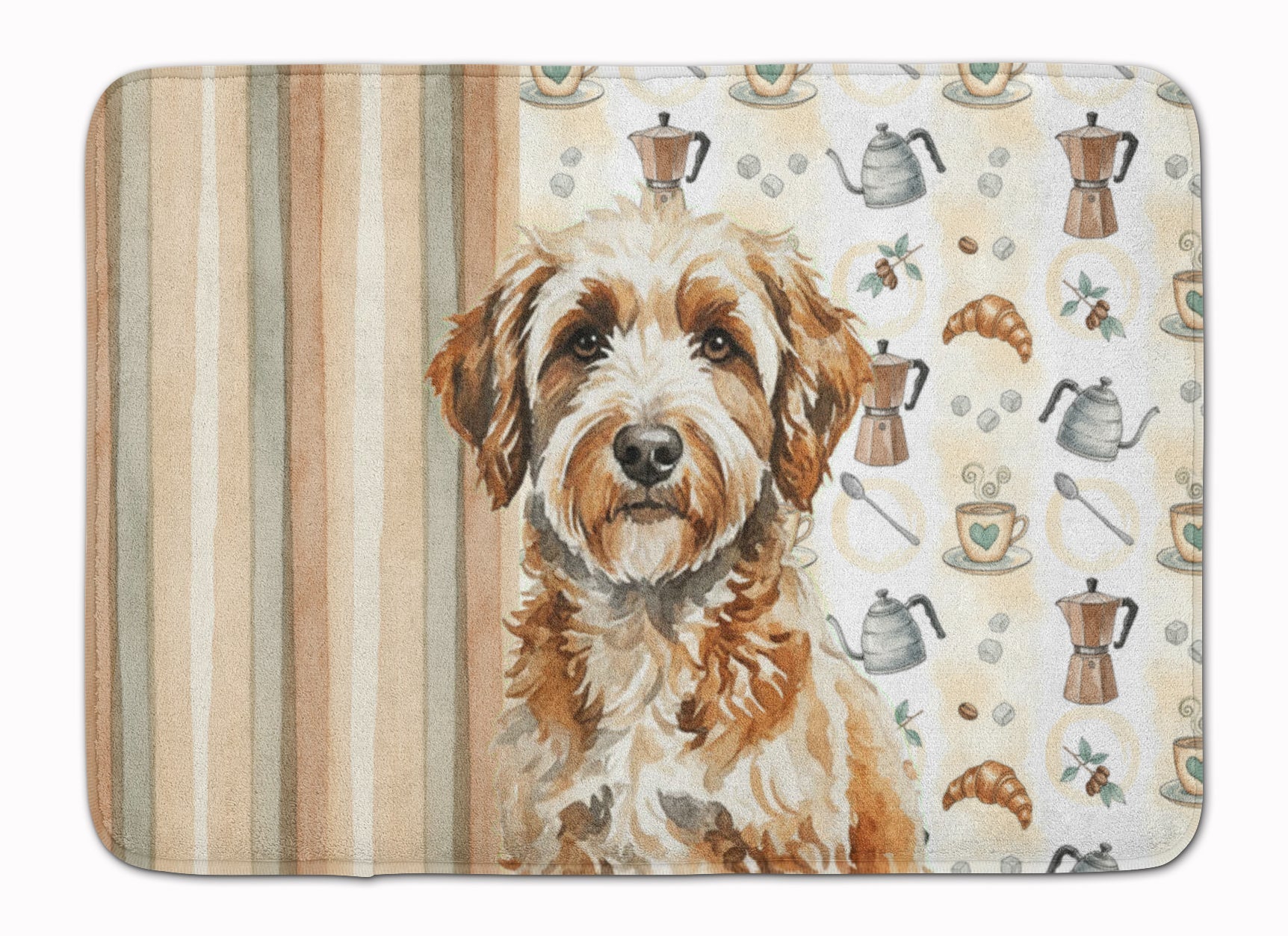 Lagotto Romagnolo Coffee Bar Memory Foam Kitchen Mat Machine Washable Anti-Fatigue Cushion Comfort Bath or Kitchen Rug