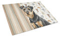 Black and Tan Lakeland Terrier Coffee Bar Cutting Board Tempered Glass Kitchen Cutting Surface, Heat Resistant Chopping, Non-Slip Feet, Food Prep & Serving
