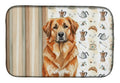 Red Leonberger Coffee Bar Dish Drying Mat Absorbent Dish Drying Mat Pad for Kitchen Counter Dish Drainer Mat for Countertop, 14 x 21", Multicolor