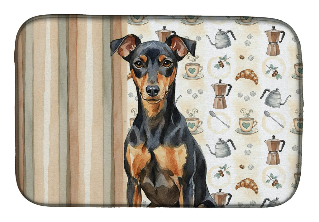 Manchester Terrier Coffee Bar Dish Drying Mat Absorbent Dish Drying Mat Pad for Kitchen Counter Dish Drainer Mat for Countertop, 14 x 21", Multicolor