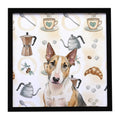 Tricolor Miniature Bull Terrier Coffee Bar Framed Metal Print Bathroom, Kitchen, Office, Home Decor Wall Art Ready to Hang, Square, 8X8
