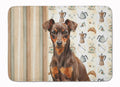 Chocolate and Rust Miniature Pinscher Min Pin Coffee Bar Memory Foam Kitchen Mat Machine Washable Anti-Fatigue Cushion Comfort Bath or Kitchen Rug