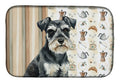 Black & Silver Miniature Schnauzer Coffee Bar Dish Drying Mat Absorbent Dish Drying Mat Pad for Kitchen Counter Dish Drainer Mat for Countertop, 14 x 21", Multicolor
