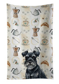 Black Miniature Schnauzer Coffee Bar Kitchen Towel Velour Plush Front and Cotton Loop Back Machine Washable