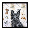 Mudi Coffee Bar Framed Metal Print Bathroom, Kitchen, Office, Home Decor Wall Art Ready to Hang, Square, 8X8