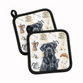 Black Neapolitan Mastiff Coffee Bar Pot Holder Set of 2 Heat Resistant Quilted Hot Pads 7.5 x 7.5 Inch, Insulated Kitchen Trivets for Cooking & Baking