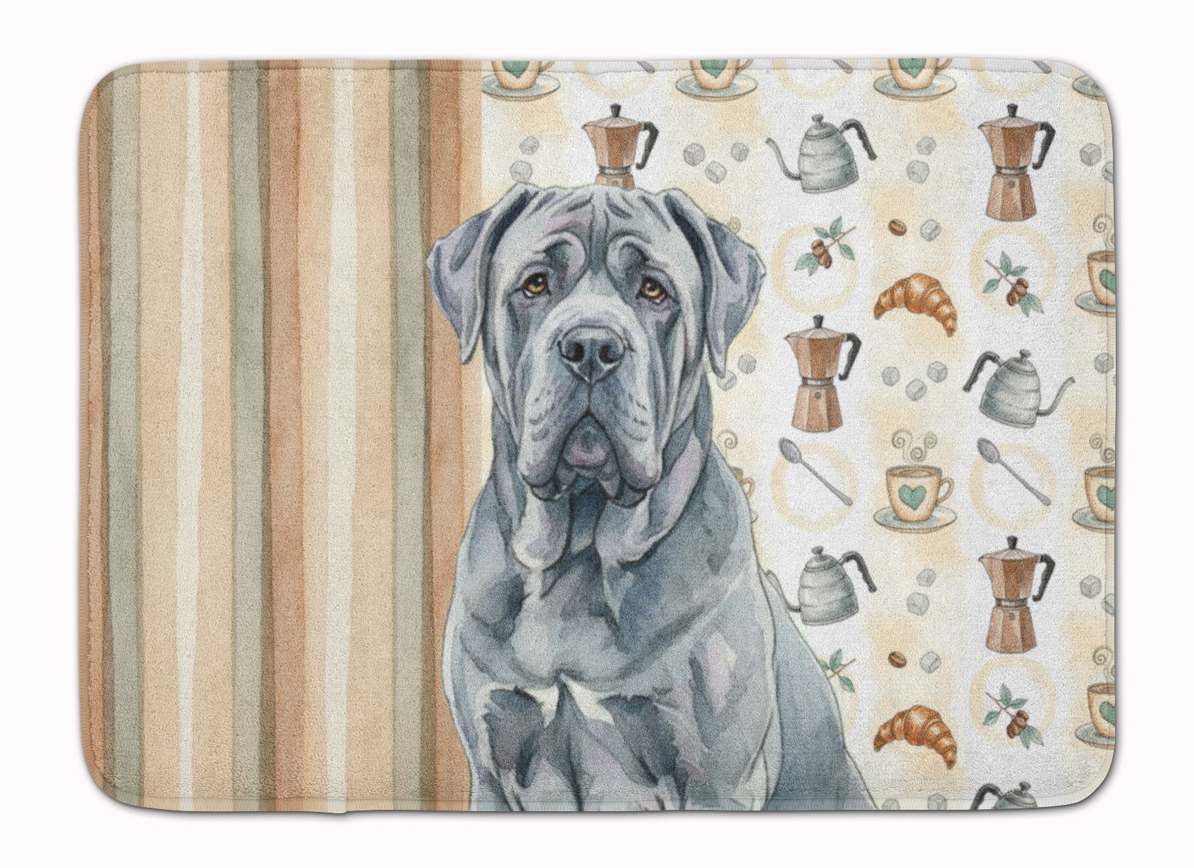 Blue Neapolitan Mastiff Coffee Bar Memory Foam Kitchen Mat Machine Washable Anti-Fatigue Cushion Comfort Bath or Kitchen Rug