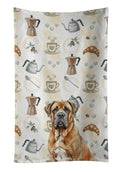 Neapolitan Mastiff Coffee Bar Kitchen Towel Velour Plush Front and Cotton Loop Back Machine Washable