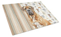 Neapolitan Mastiff Coffee Bar Cutting Board Tempered Glass Kitchen Cutting Surface, Heat Resistant Chopping, Non-Slip Feet, Food Prep & Serving