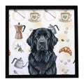 Black Newfoundland Coffee Bar Framed Metal Print Bathroom, Kitchen, Office, Home Decor Wall Art Ready to Hang, Square, 8X8