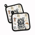 Gray Newfoundland Coffee Bar Pot Holder Set of 2 Heat Resistant Quilted Hot Pads 7.5 x 7.5 Inch, Insulated Kitchen Trivets for Cooking & Baking
