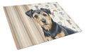 Black and Tan Norfolk Terrier Coffee Bar Cutting Board Tempered Glass Kitchen Cutting Surface, Heat Resistant Chopping, Non-Slip Feet, Food Prep & Serving