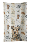 Grizzle and Tan Norfolk Terrier Coffee Bar Kitchen Towel Velour Plush Front and Cotton Loop Back Machine Washable