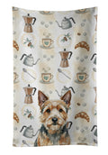 Norwich Terrier Coffee Bar Kitchen Towel Velour Plush Front and Cotton Loop Back Machine Washable