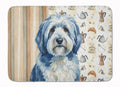 Blue and White Old English Sheepdog Coffee Bar Memory Foam Kitchen Mat Machine Washable Anti-Fatigue Cushion Comfort Bath or Kitchen Rug