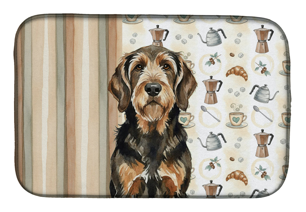 Black and Tan Otterhound Coffee Bar Dish Drying Mat Absorbent Dish Drying Mat Pad for Kitchen Counter Dish Drainer Mat for Countertop, 14 x 21", Multicolor
